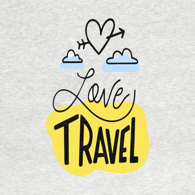 Love travel t-shirt by Brainable ART